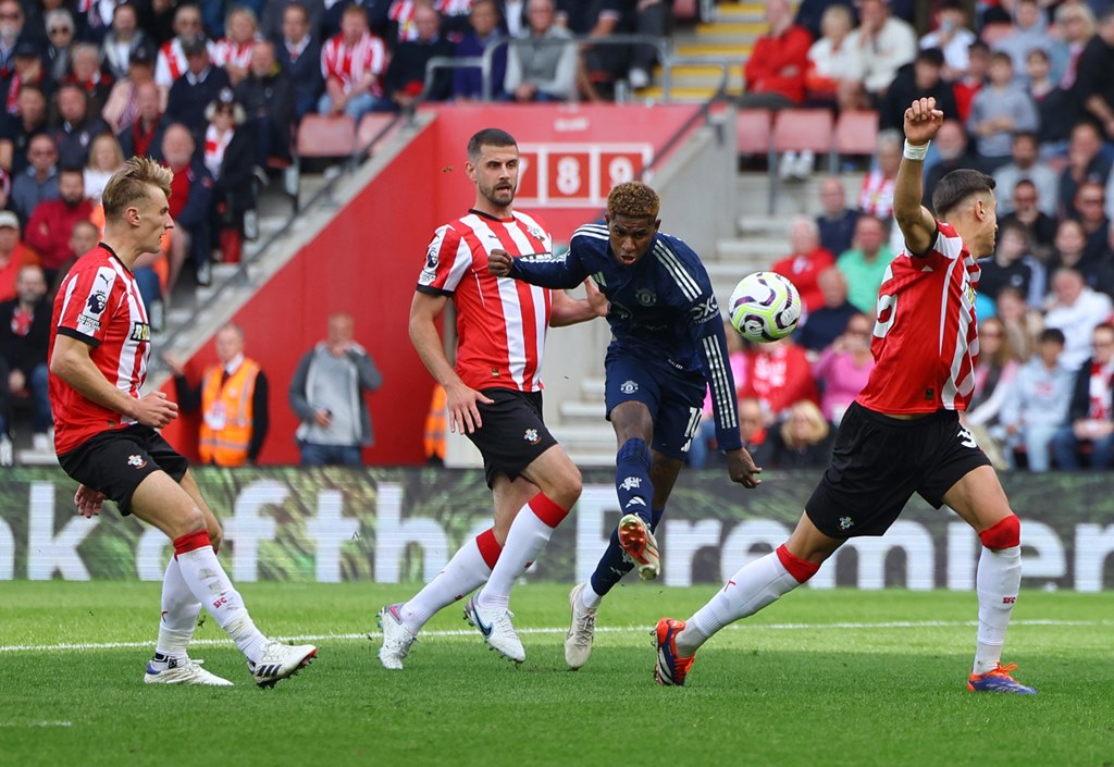 Rashford marca pelo Manchester United contra o Southampton