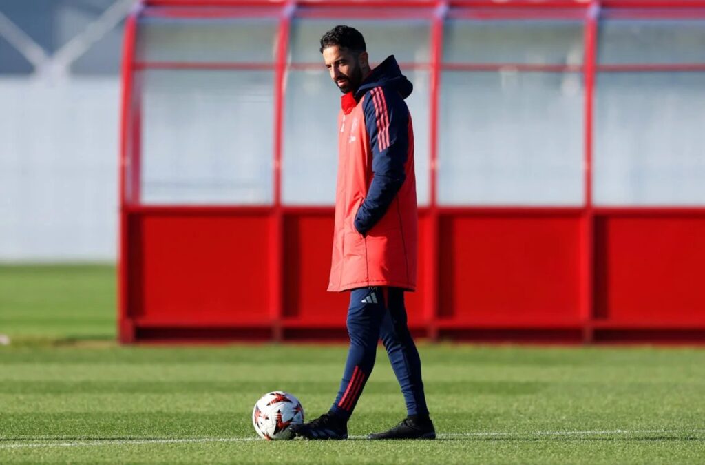 Rúben Amorim durante treino do Manchester United